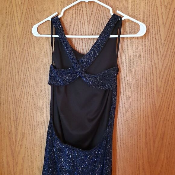 Gorgeous Taboo Shimmery Blue Formal Dress Gown Sz L - Picture 3 of 6